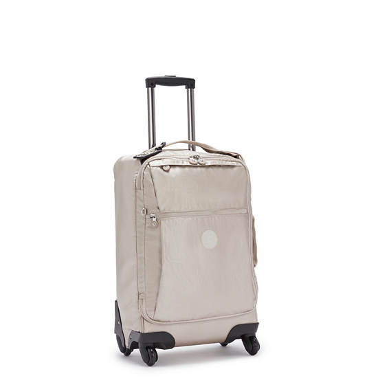 Walizki Kipling Darcey Small Metallic Carry-On Rolling Beżowe | PL 1472IL